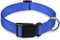 Reflective Dog Collar with Buckle Adjustable Safety Nylon Collars for Small Medium Large Dogs, Navy Blue L...