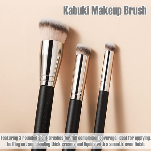 Foundation Contour Brush for Liquid Makeup, Kabuki Brushes, Under Eye Nose Contour Brush for Blending Liquid Cream Flawless Powder Cosmetics Buffi...