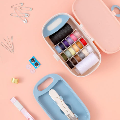 Sewing Kit, Portable Travel Sewing Kit for Adults, Needle and Thread Kit Plastic Sewing Box Small Sewing Kit Sewing Accesories and Supplies...