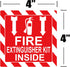Green First Aid Kit Inside Red Fire Extinguisher Inside Stickers 4 Inch Safety Sign-Adhesive First Aid Kit Sign Decals UV Resistant 8 Pcs Industri...
