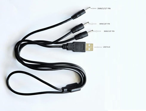 3-pin USB Charger for Groovypets Waterproof Rechargeable Remote Trainer Dog Training Shock Collar System Model T221 and bark collar model B600....