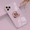 Case for iPhone 11 Pro Max Ring Holder Case with Diamond Shiny Plating Rose Gold Edge Built-in 360 Rotation Magnetic Kickstand for Women Girls Sli...