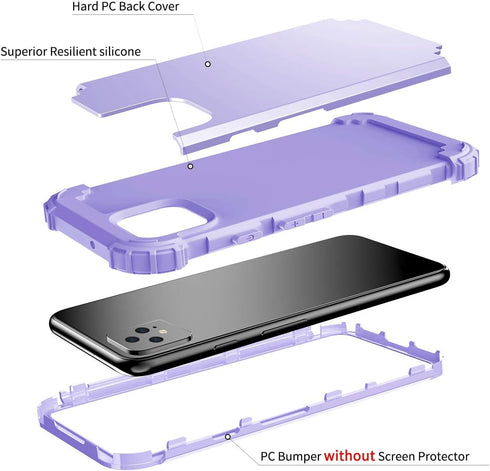 Phone Case for Google Pixel 4 Hard Cover Shockproof Soft Silicone Bumper Hybrid Three Layer Heavy Duty Protective Wireless Charging Cell Accessori...