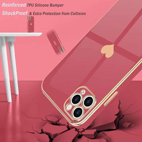 Teageo for iPhone 11 Pro Max Case for Girl Women Cute Love-Heart Luxury Bling Soft Back Cover Raised Full Camera Protection Bumper Silicone Shockp...