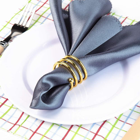 6Pcs Gold Napkin Rings Round Napkin Ring Set of 6 Napkin Holders for Cloth Napkins for Wedding, Thanksgiving, Fall Party, Valentines Day, Easter T...