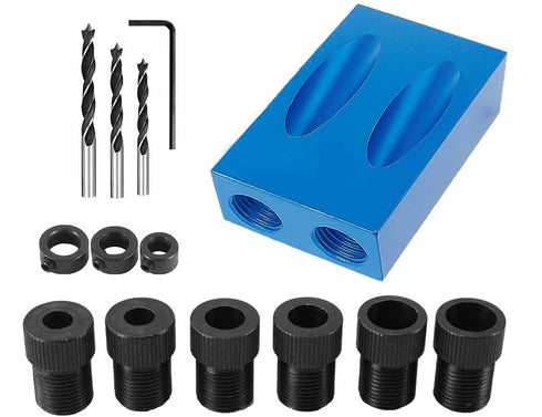 Pocket Hole Jig Dowel Drill Joinery Kit Carpenters Wood Woodwork Guides Joint Angle Tool Carpentry Locator Craft DIY Woodworking Wood 14Pcs...