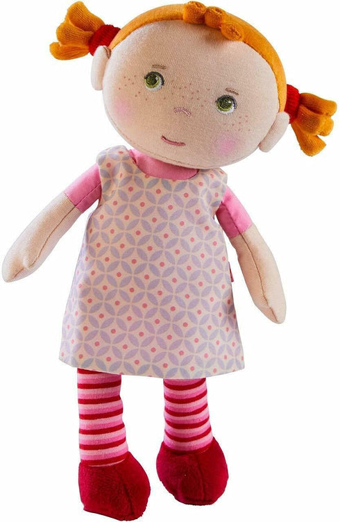 HABA Soft Baby Doll Roya - 10" Rag Doll with Red Pigtails, Pink Dress - Machine Washable Doll - Ideal Soft Doll for 2 Year Old Girls...