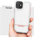 ENCASED Protective Rebel Series Compatible with iPhone 12 Case Heavy Duty Full Body Rugged Cover - White/Pink...