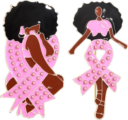 Pink Ribbon Pin Breast Cancer Gifts for Women Girls Breast Cancer Awareness Lapel Pins Hope Love Fight Hope Official Ribbon Pins Breast Cancer Bro...