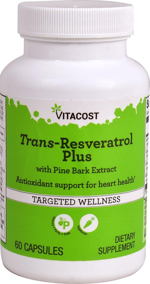 Vitacost Trans-Resveratrol Plus -- 60 Vegetarian Capsules...