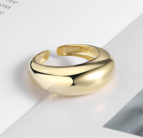 YBMYCM 3-10Pcs Dome Rings Set Chunky Gold Ring for Women Men 14k Gold Plated Thick Adjustable Statement Ring Gold/Silver...