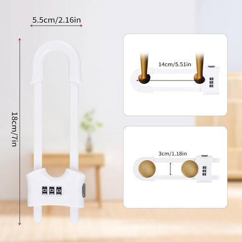 4 Pack U-Shaped Sliding Cabinet Locks Multifunctional Child Safety Lock Adjustable Baby Proof Clips for Home Cabinets Refrigerator Doors Cabinet K...