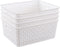 Gloreen White Plastic Basket, 8 Quart Weave Storage Baskets, 4 Packs...