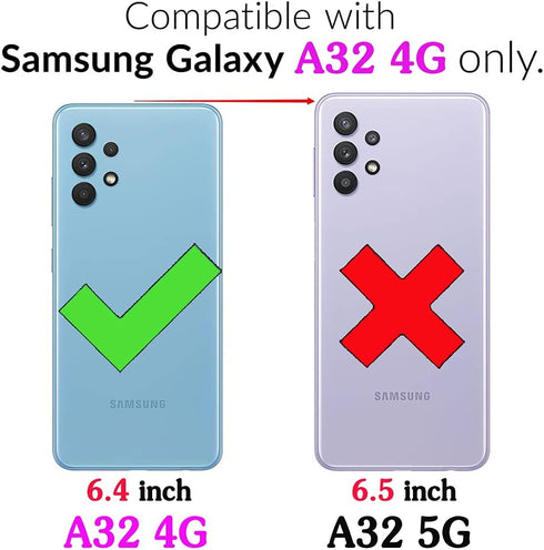 Asuwish Phone Case for Samsung Galaxy A32 4G 6.4 inch with Tempered Glass Screen Protector and Cell Cover Hybrid Rugged Shockproof Protective Acce...