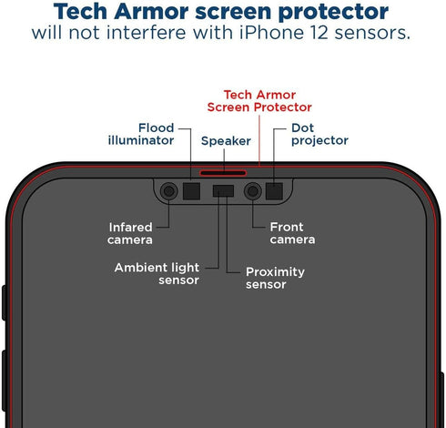 Tech Armor HD Clear Film Screen Protector Designed for Apple iPhone 12 and iPhone 12 Pro 6.1 Inch 4 Pack 2020......