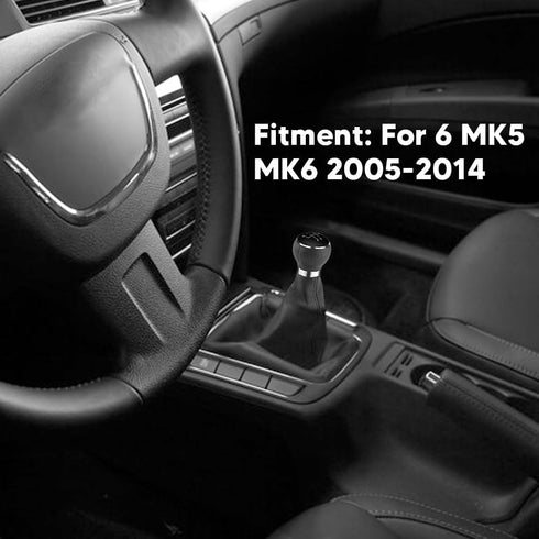 Shift Knob 5 Speed Gear Stick Shift Lever Knob Leather Gearstick Gaiter Kit Car Shift Boots Cover Shift Knob Boot Kit for 6 Mk5 Mk6 2005?2014...