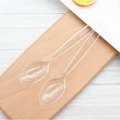 100 Count Plastic Silverware, Heavy Weight Plastic Forks Spoons Disposable Utensils Cutlery Set for Wedding Party Supplies Everyday Use...