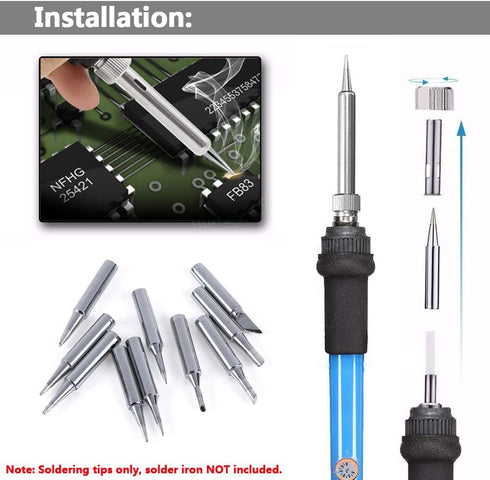 Yakamoz 17Pcs 900M Soldering Iron Tips Solder Welding Replacement Tip Kit for for Hakko, Radio Shack, TENMA, ATTEN, Quick, Aoyue, Yihua Solder Sta...