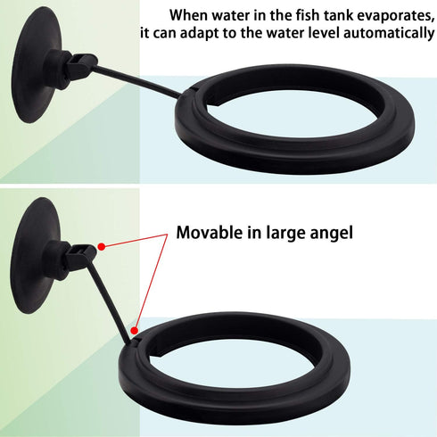 OIIKI 2 Pack Fish Feeding Ring, Aquarium Fish Floating Food Feeder, Square Shape with Suction Cup(Black)...