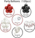 KBZVNAF Black Red Balloons Garland Arch Kit - 120Pcs White Red Black Confetti Latex Balloons for Wedding Baby Shower Birthday Graduation Party Dec...