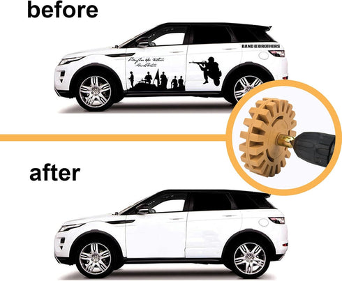 Decal Remover Wheel Sticker Remover w/Drill Adapter Tool Kit Adhesive Decal Eraser Wheel, Remove Vinyl Decals, Stickers, Stripes, Pinstripes, Adhe...