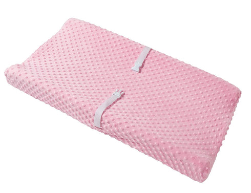 Solid Changing Table Pad Cover Cradle Sheet, Fits 32"/34''x16" Contoured Diaper Changing Pad, Ultra Soft Cozy Dots Plush Changing Table Covers, Br...