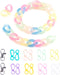 Forise 150PCS Acrylic Chain Link Rings with Lobster Clasp - Transparent Resin Chain Bulk Quick Necklace Link Connectors for Jewelry DIY Craft Maki...
