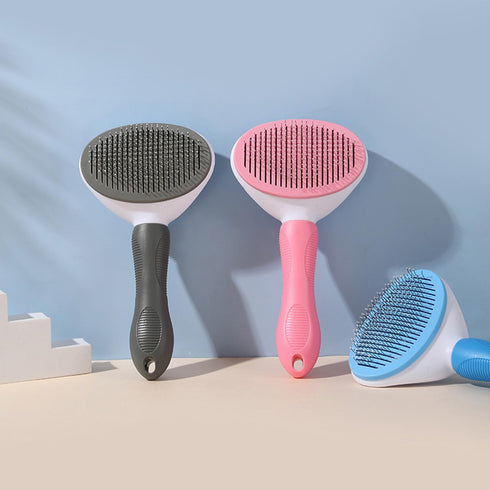 Dog Cat Brush Self Cleaning Slicker with Massage Rounded Particles Removes Loose Hair Tangles,Skin Friendly Washable...