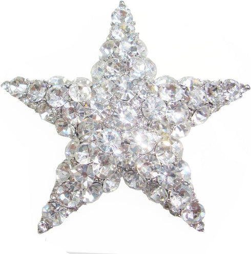 TTjewelry Wedding Bride Austria Crystal Clear Starfish Brooch Pin Bridal Star Jewelry...