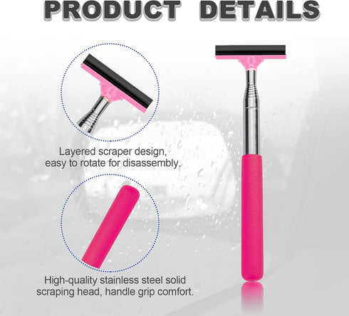 Car Rearview Mirror Wiper, Car Rearview Mirror Mini Telescopic Auto Squeegee, Retractable Auto Glass Squeegee, Multifunctional Car Window Wiper, U...