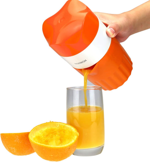 Hand Juicer Citrus Orange Squeezer Manual Lid Rotation Press Reamer for Lemon Lime Grapefruit with Strainer and Container, 2 Cups...
