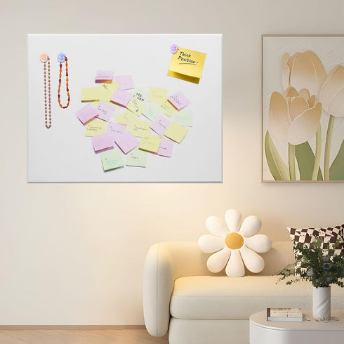 Bulletin Board 16.5 X 12.6 Inches, Self-Adhesive Bulletin Board,Office Board for Wall with 4pcs Push Pins,White Board for Paste Notes, Photos, Sch...