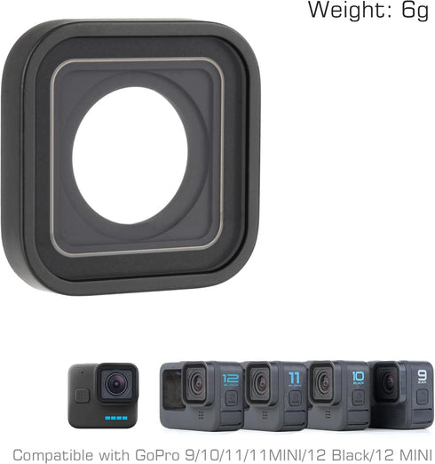 Protective Lens Replacement for Gopro Hero 12 12Mini 11 10 9 Black Camera Waterproof UV Protective Glass Cover Protector Lens Repair Part for Gopr...
