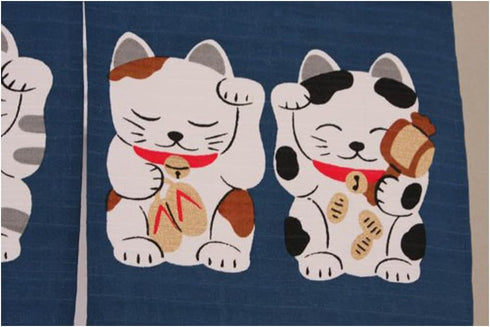NARUMI ?? Noren (Japanese Curtain) Seven Beckoning Cat/Maneki Neko 17-507 85×30cm from Japan...