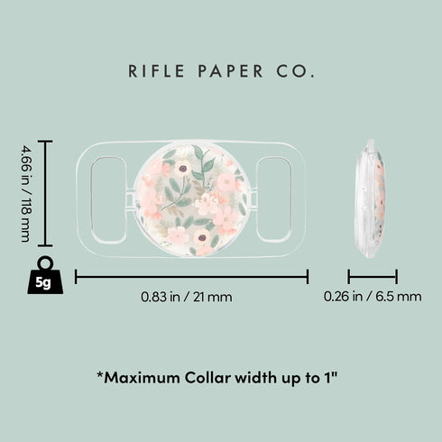 Rifle Paper Co. Airtag Dog Collar Holder - Waterproof Airtag Holder Dog Tag - Unique Floral Airtag Case for Dog Collar - Pet Collar Airtag Loop - ...