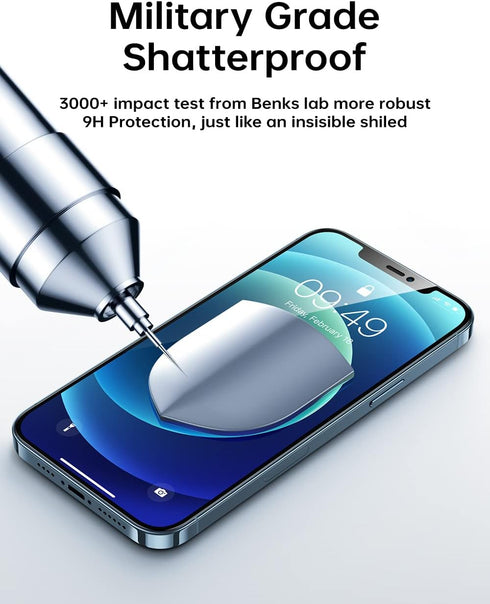 BENKS Privacy Screen Protector Compatible with iPhone 12/iPhone 12 pro 2 Pack Anti Spy Tempered Glass,9H Hardness,Easy-Installation Tool......