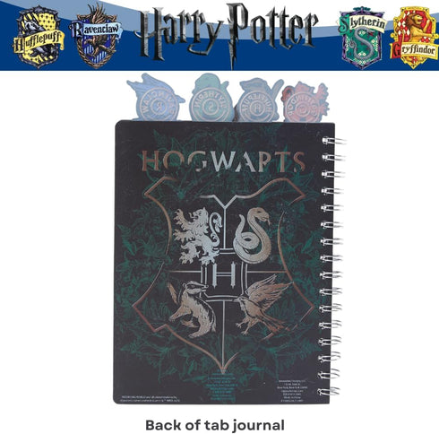 Innovative Designs Harry Potter Hogwarts Tab Journal Notebook, Spiral Bound, 96 Lined Pages, 8 x 7 inches, Black...