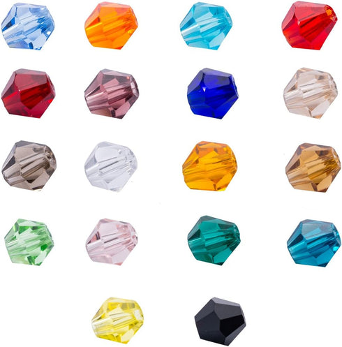 LONGWIN Lot 900pcs Glass Bicone Beads 6mm Crystal Beads Jewelry Making Supply for DIY Projects, Bracelets, Necklaces, Earrings...