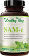 Healthy Way 500mg SAM-e Supplement - High Strength 500mg S-Adenosyl-L-Methionine Capsules for Joint Brain Liver and Mood Support - Non-GMO High Ab...