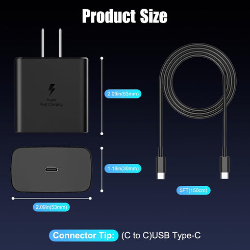 45W Samsung Super Fast Charger USB C for Samsung Galaxy S23 S22 S21 S20 Note 20 Note 10 S7 S8 Phone,Samsung Galaxy Tab Wall Charger......