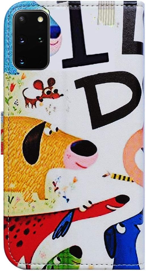 Case for Samsung Galaxy S20 Plus, Colorful Cute Dogs Leather Flip Phone Case Wallet Cover with Card Slot Holder Kickstand for Samsung Galaxy S20 P...
