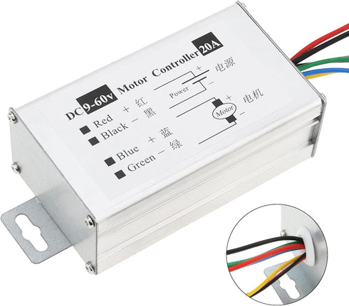 DC Motor Speed Controller, Brush Motor Driver Controls Module DC 9V-60V 20A 1200W Motor Pulse Width Modulator Regulator PWM Monitor Dimmer Motor S...