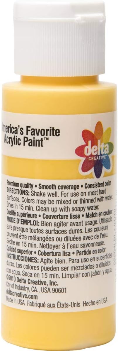 Delta Creative Ceramcoat Acrylic Paint in Assorted Colors (2 oz), 2504, Yellow...