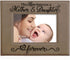 KATE POSH The Love Between a Mother & Daughter is Forever Engraved Leather Picture Frame, Mother of The Bride, First Mother's Day, Mommy & Me (5x7...