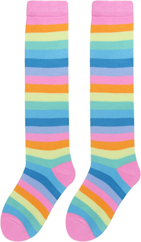Benefeet Sox Womens Striped Knee High Socks Girls Funny Novelty Athletic Colorful Stripe Cute Stockings Tube Socks...