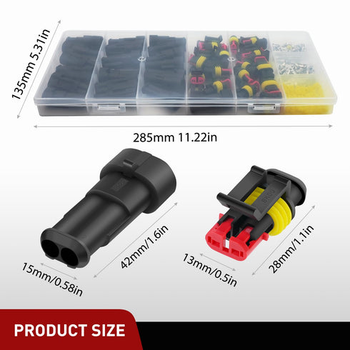 Nilight 200PCS 2 Pin Electrical Connector ?Plug Male Female Terminal Wire Connector Waterproof Connectors 2 Way Automotive Connect Set for Car Tru...