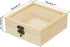 MECCANIXITY 4.7x4.7x1.8 Inches Mosaic Base Material Unfinished Wooden Box Rectangle Storage Box Natural Wooden with Hinged Lid and Front Clasp for...