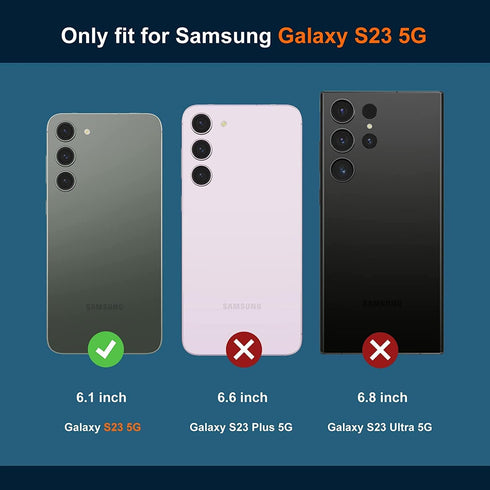 KIOMY Clear Case for Samsung Galaxy S23 5G, Shockproof Bumper Protective Cover Hard PC Back + Flexible TPU Raised Bezel Hybrid Design Slim Fit wit...