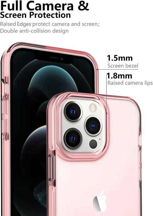 ArtsEvo Shockproof Clear Design for iPhone 13 Pro Case, Certified 6.6ft Drop Protection, Raised Edges Protect Camera and Screen, Pink...