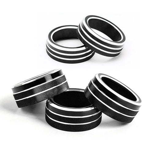 5pcs Aluminum Car Centre Console AC Air Conditioning Knob Sound Volume Knob Cover Trim for 10th Honda Accord Sedan Sport EX EX-L LX 2018 2019 2020...